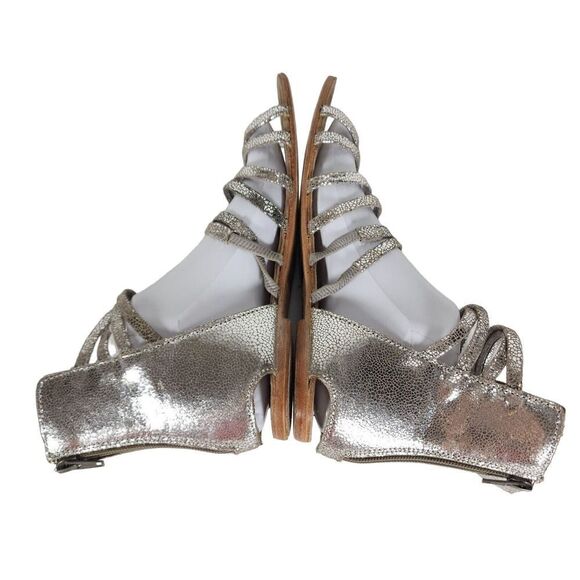 Free People Women's Juliette US7,5 EU38 Silver Metallic Lace Gladiator Sandals - Picture 11 of 14